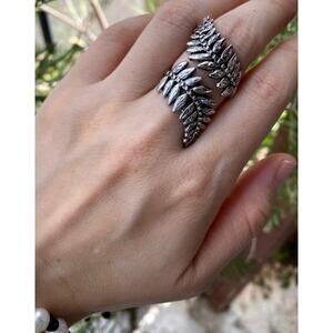 Leaf Olive Branch Motif Ring Adjustable